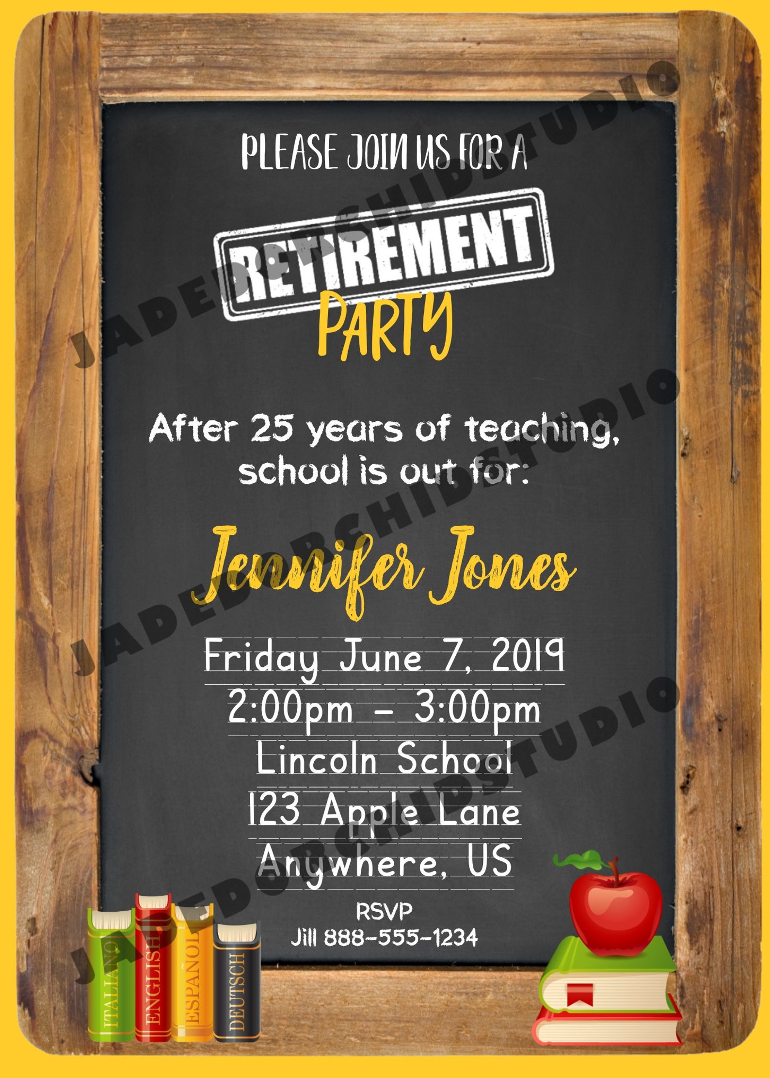 School Teacher's Retirement Party Invitation | Etsy