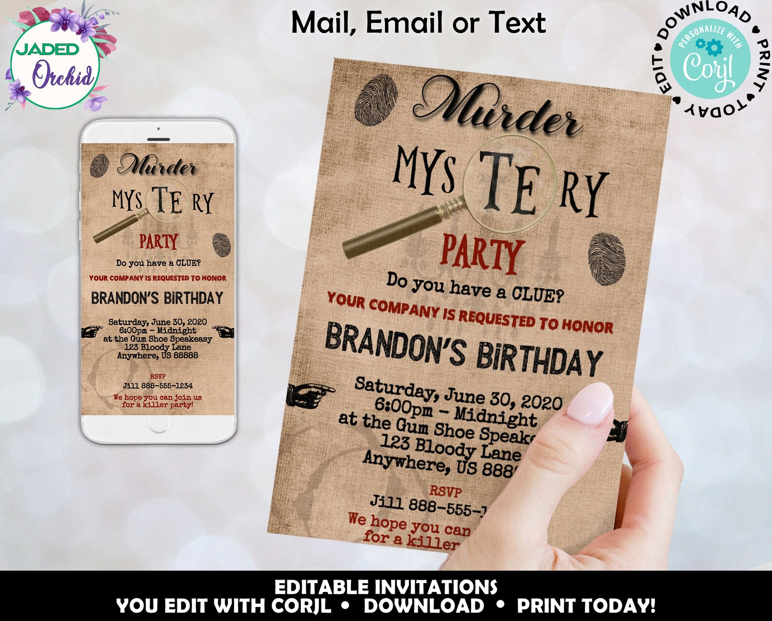 Murder Mystery Party Invitation Murder Mystery Birthday | Etsy