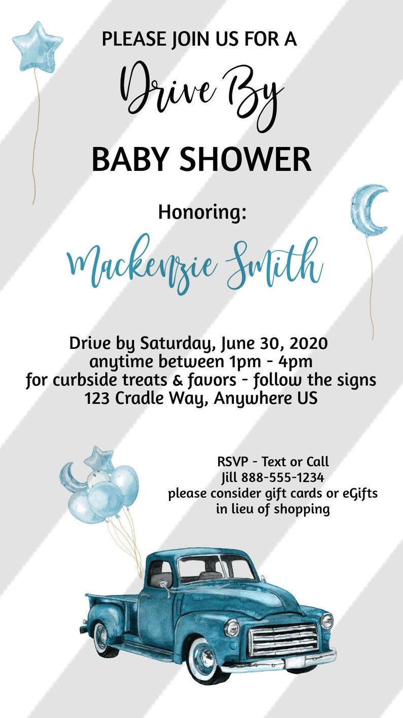 IPhone Drive By Baby Shower eVite Drive Through Baby Shower Etsy