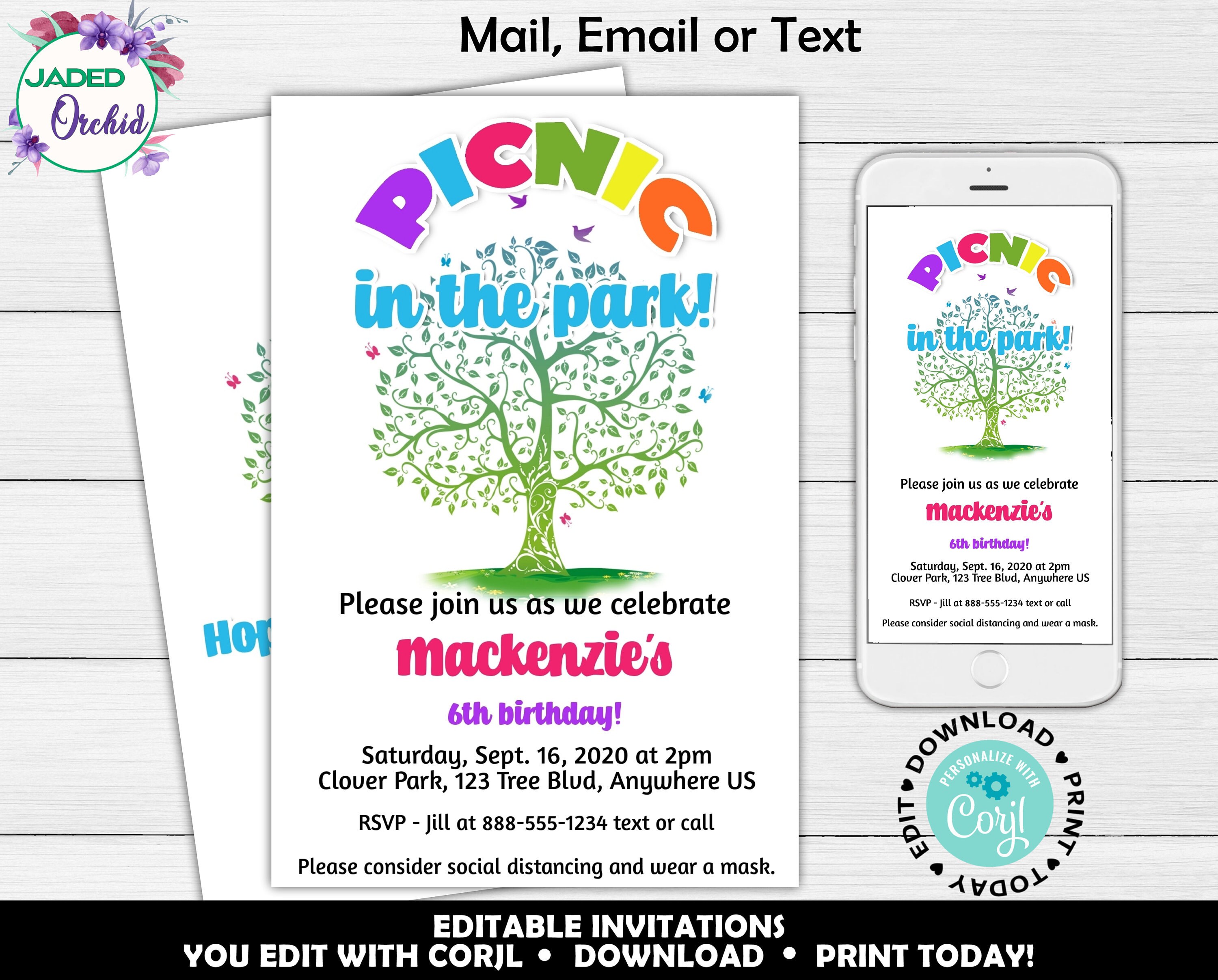 Picnic in the Park Invitation Picnic Invitation Summer Picnic | Etsy