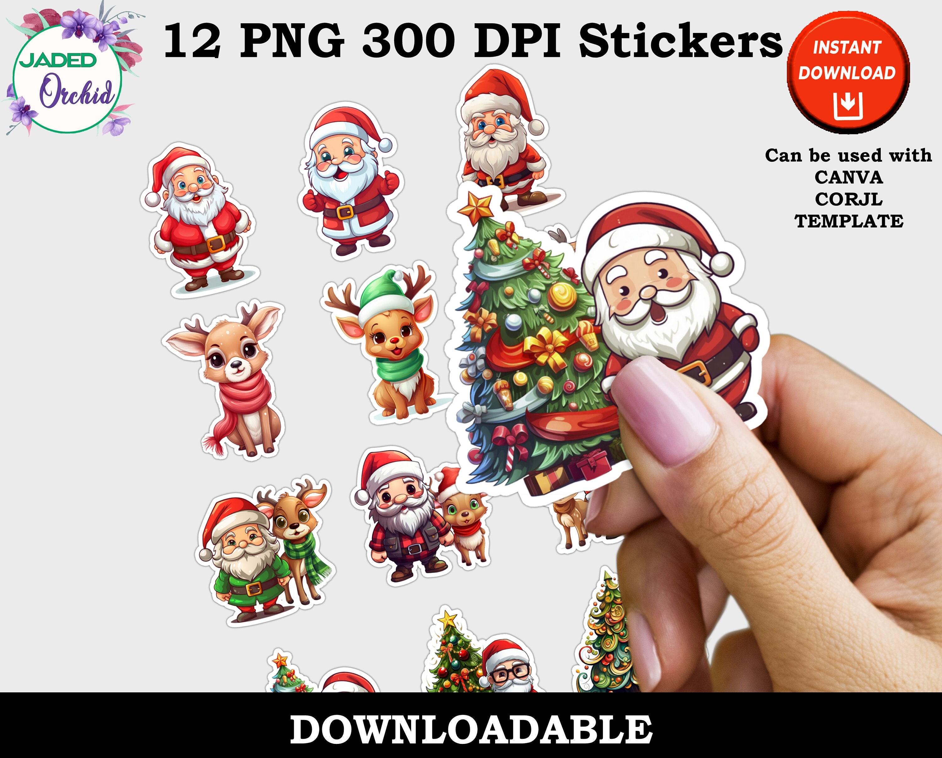 Christmas Stickers, Printable Christmas Gift Stickers, Download Christmas  Sticker, Holiday Sticker, Santa Stickers, Father Christmas 