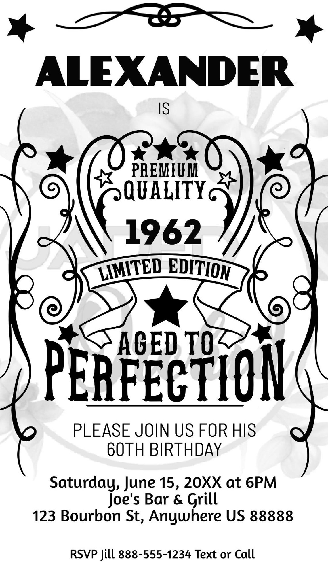 Printable Aged to Perfection Birthday Invitation Whiskey - Etsy