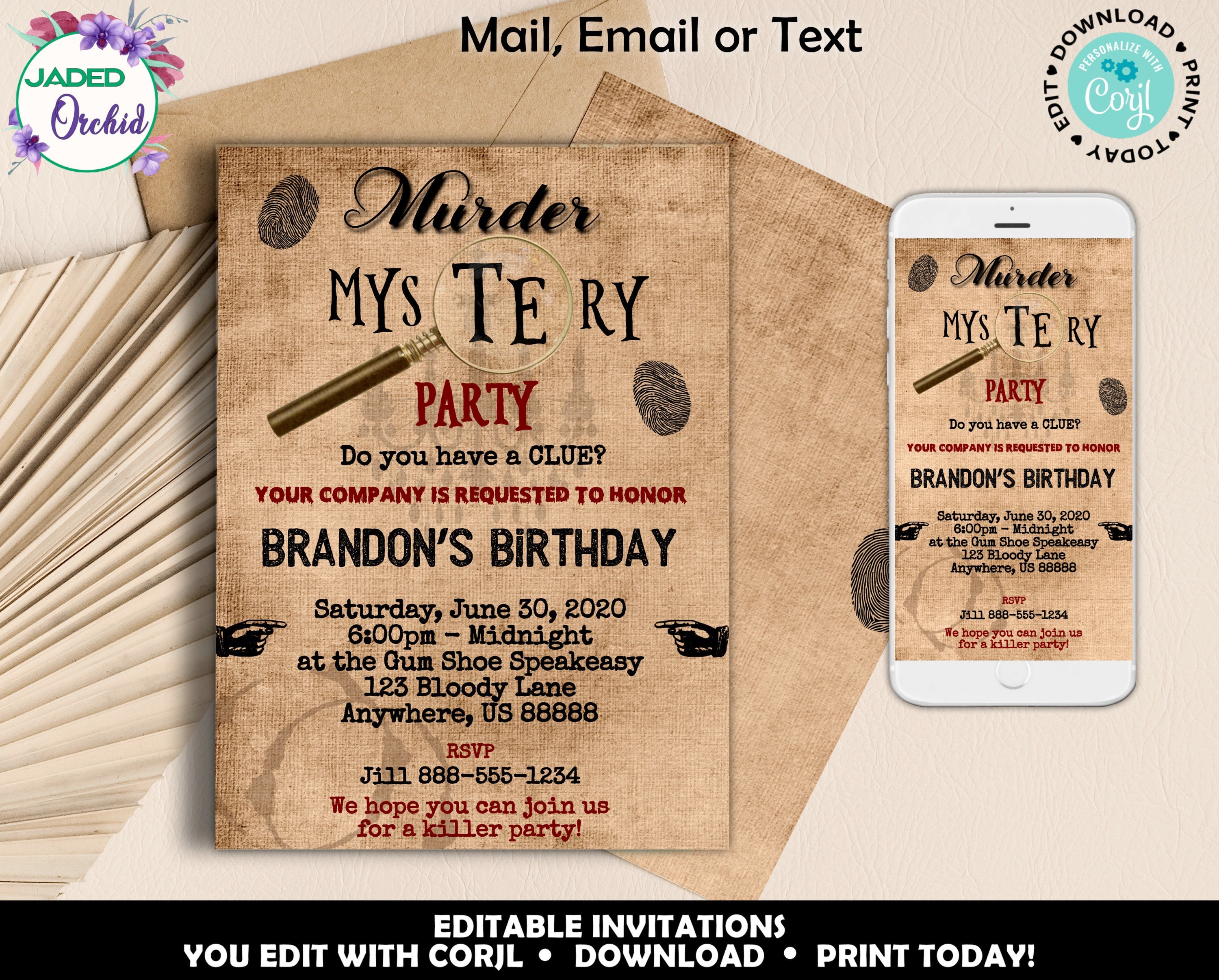 Murder Mystery Dinner Invitations