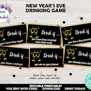 New Years Game, Drink If Game, New Year's Eve Party Ideas, Drinking ...