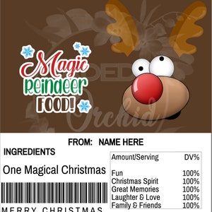 Reindeer Christmas Full Size Chocolate Bar Wrappers, Printable ...