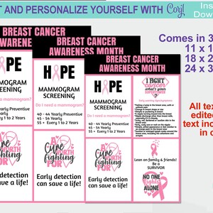 Poster Cancer Awareness Printable Cancer Survivor Poster Cancer ...