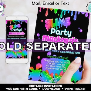 Slime Water Bottle Labels, Printable Girls Slime Party Favor, Girls ...
