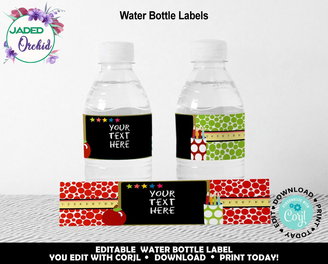 Teacher Appreciation Water Bottle Label, Thank You Bottle Labels, End