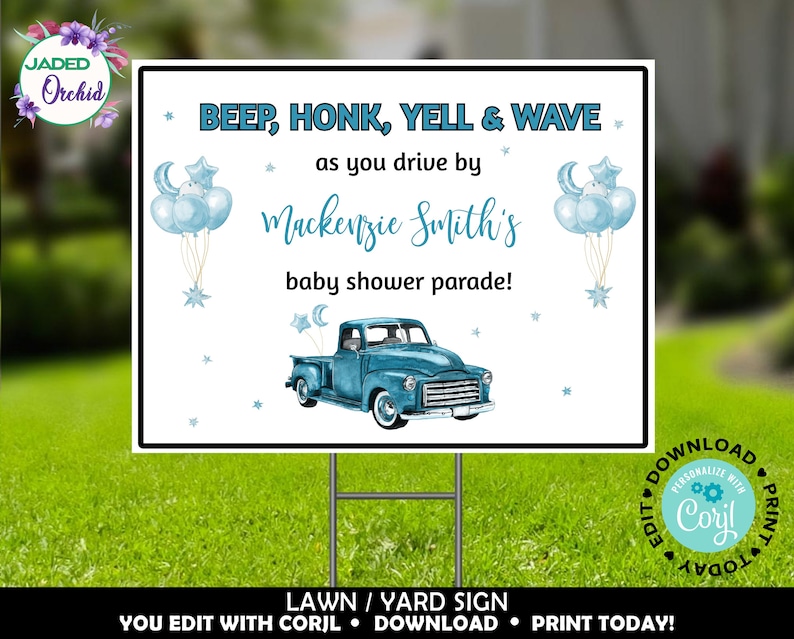 Drive By Baby Shower Sign Drive Through Baby Shower Yard Etsy