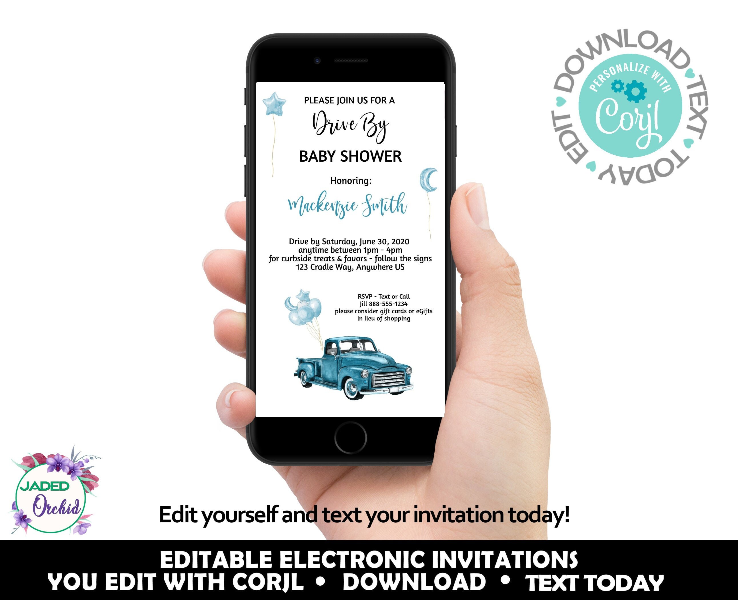 IPhone Drive By Baby Shower eVite Drive Through Baby Shower Etsy