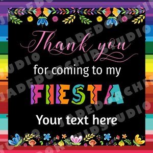 Printable Fiesta Gift Tag, Mexican Fiesta Thank You Tag, Muchas Gracias ...