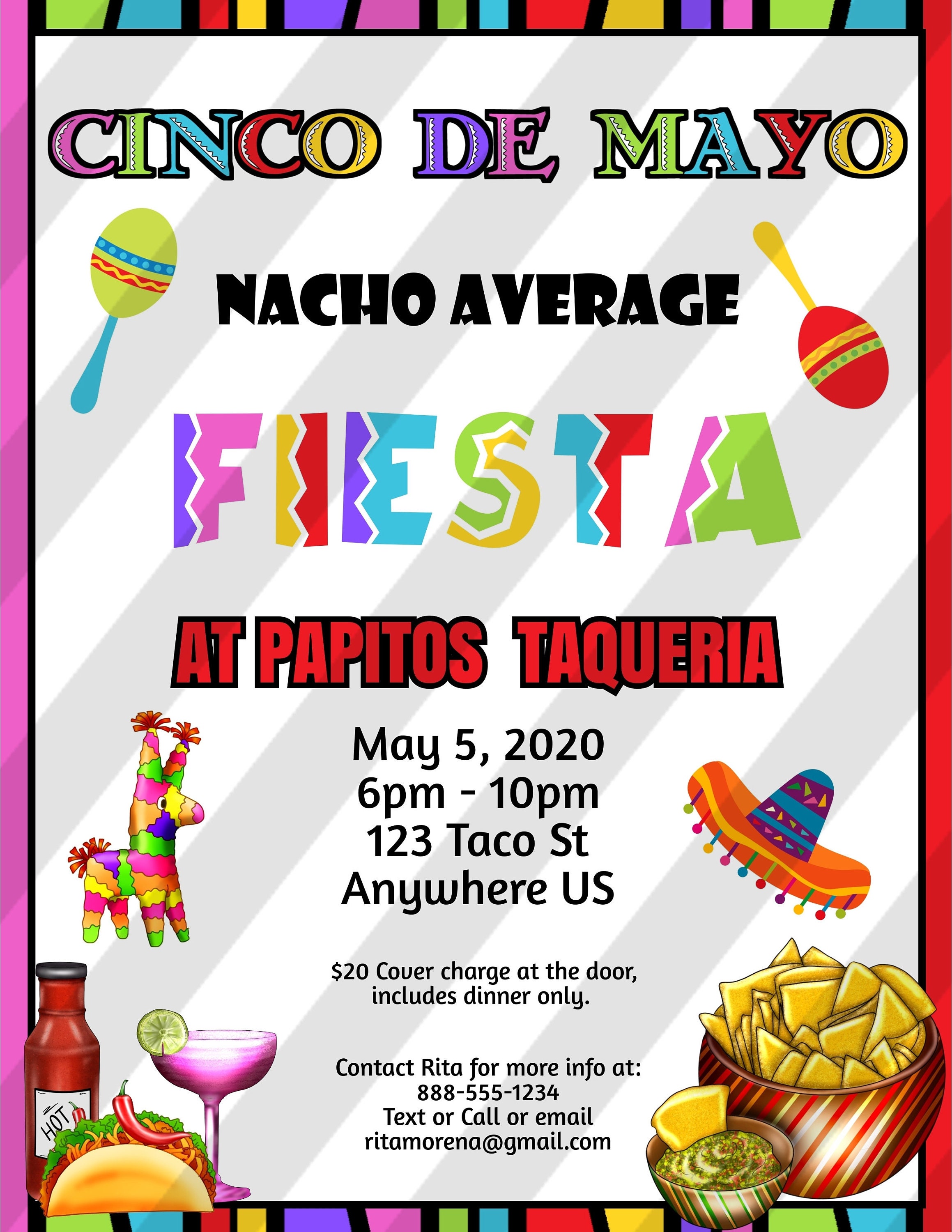 Cinco De Mayo Event Flyer Printable Poster for Business Bar Etsy