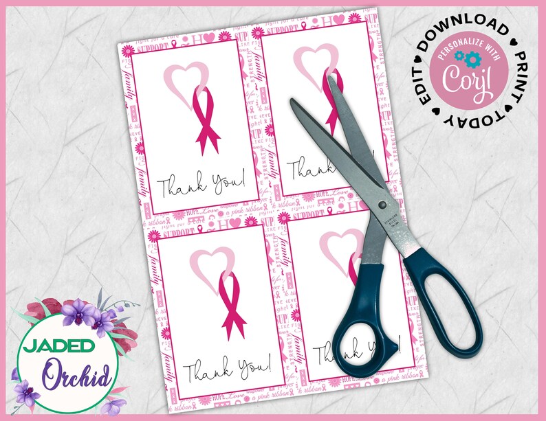 Cancer Event Thank You Cards Breast Cancer Thank You Cards Etsy