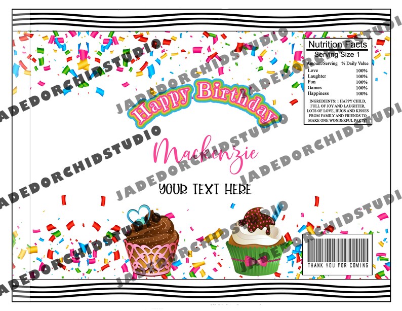 Printable Birthday Party Chip Bag Editable Chip Bag Label Etsy