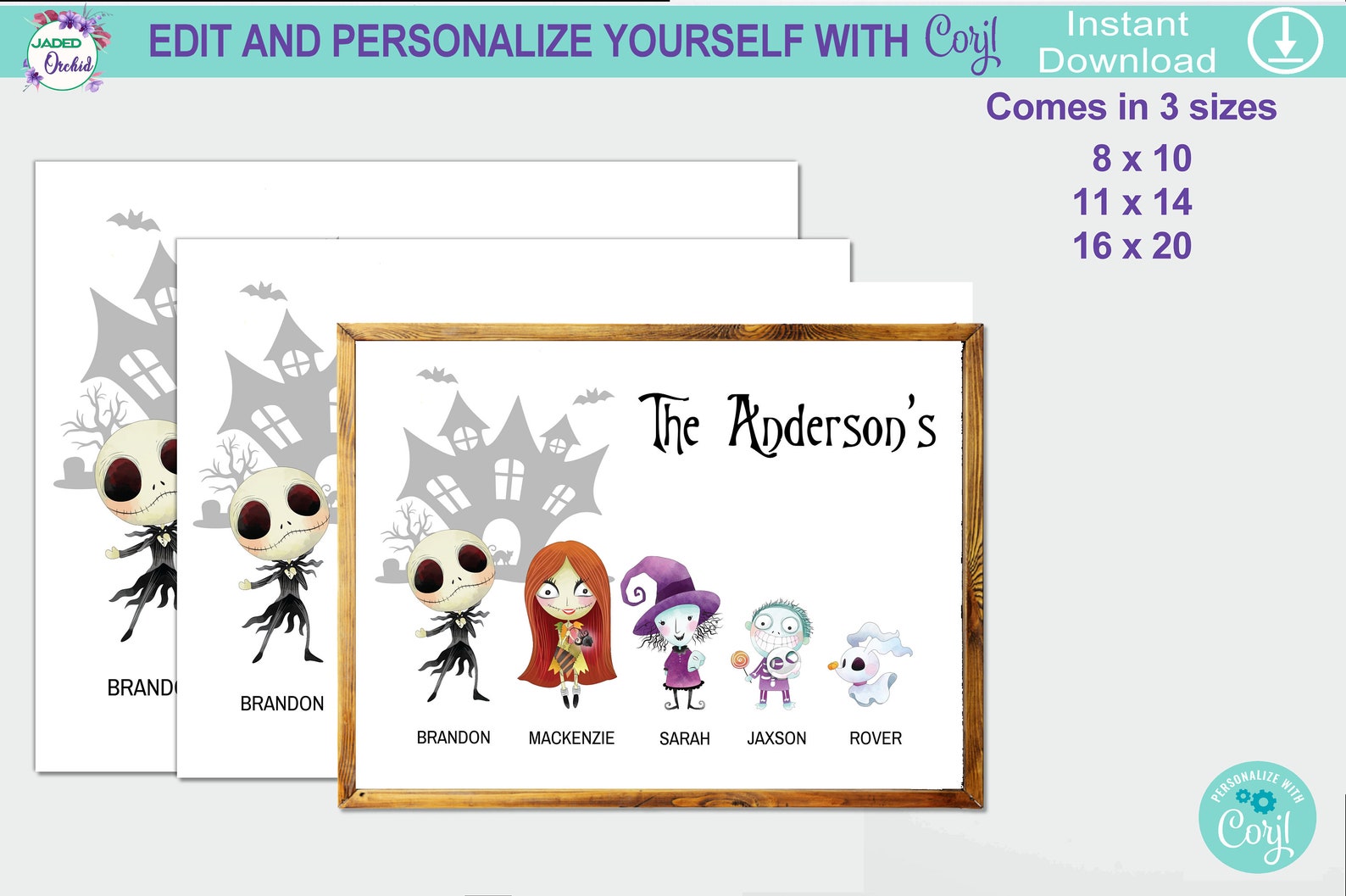 Printable Halloween Wall Art Family Halloween Print - Etsy