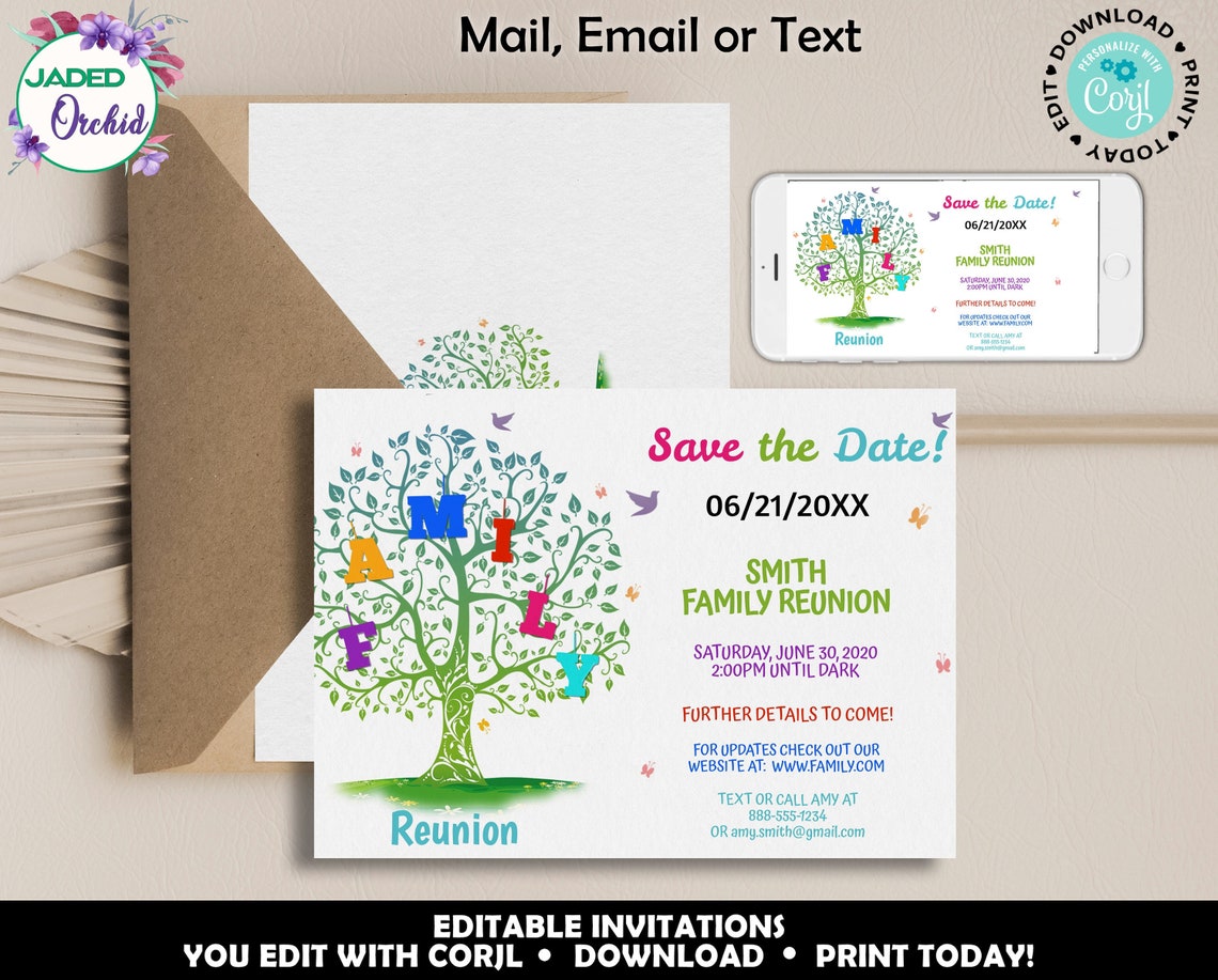Save the Date Family Reunion Invitation Printable Picnic Etsy Save the Date Family Reunion Invitation Printable Picnic Etsy