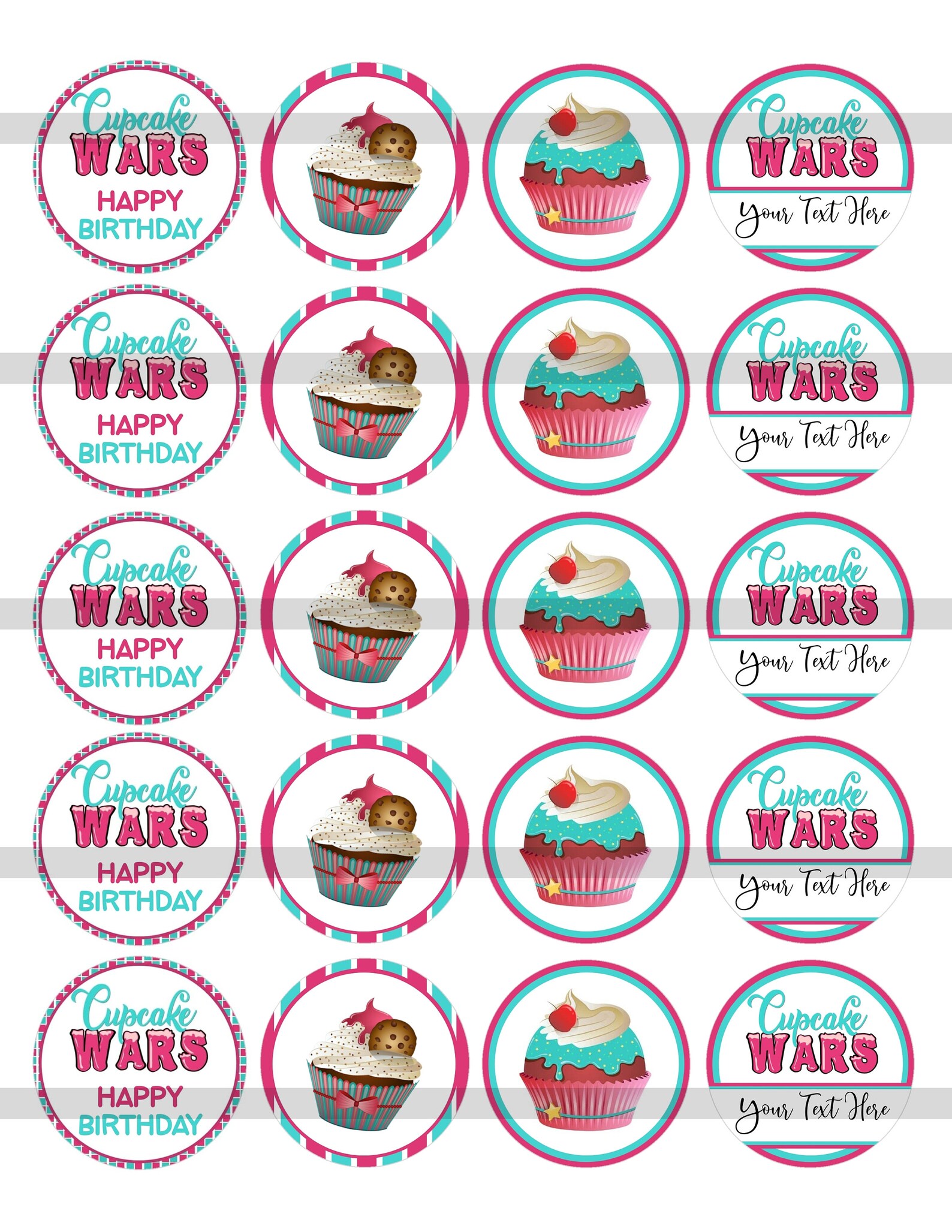 EDITABLE Cupcake Wars Invitation Cupcake Wars Birthday Party Etsy