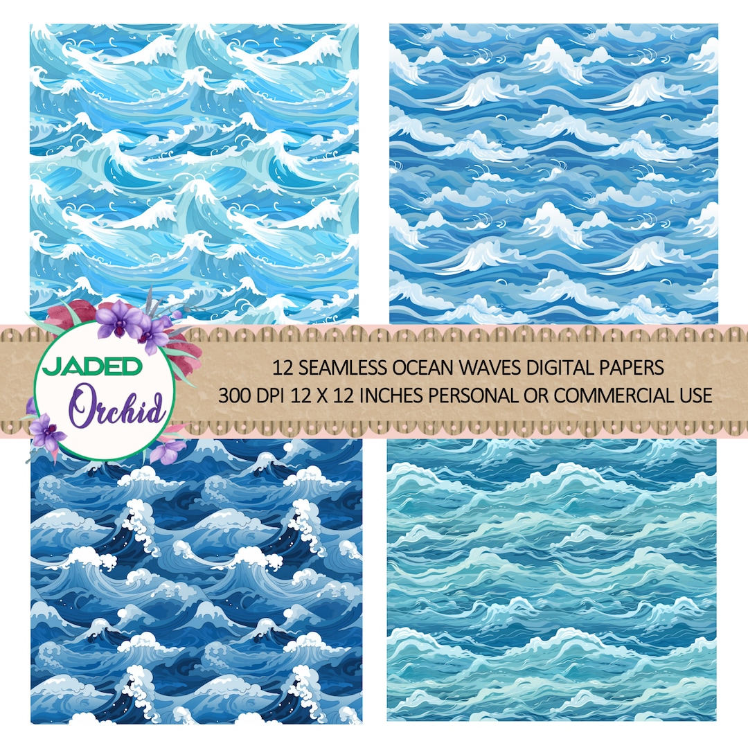Ocean Waves Background Paper, Ocean Seamless Paper, Sea Background ...