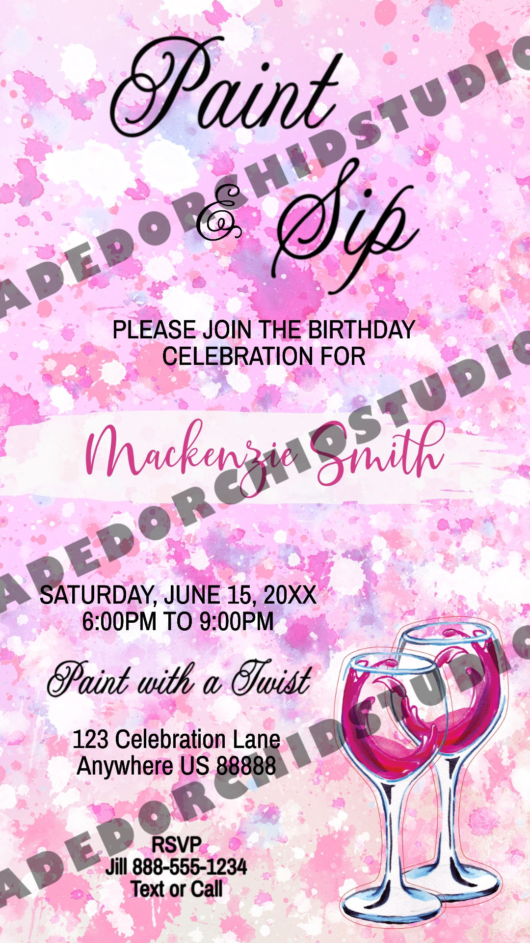 Sip And Paint Invitation Template Free