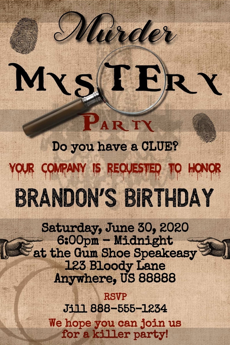 Murder Mystery Invitation Template Free