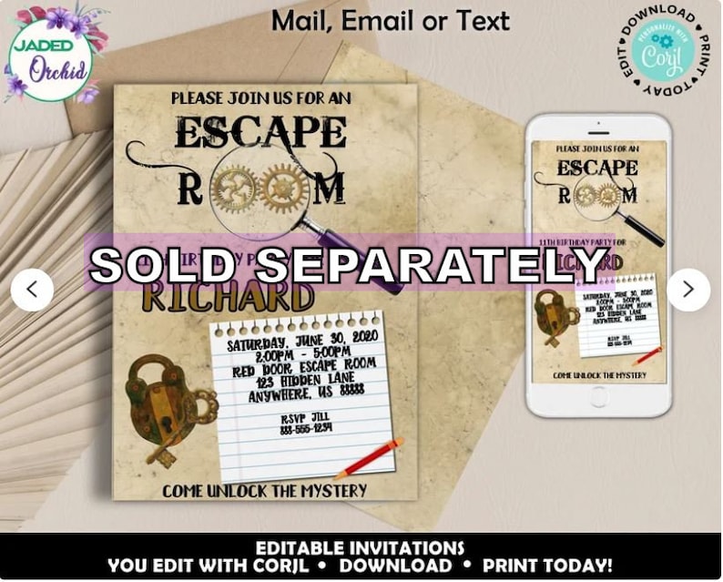 Escape Room Party Favor Escape Room Birthday Chocolate Bar Etsy