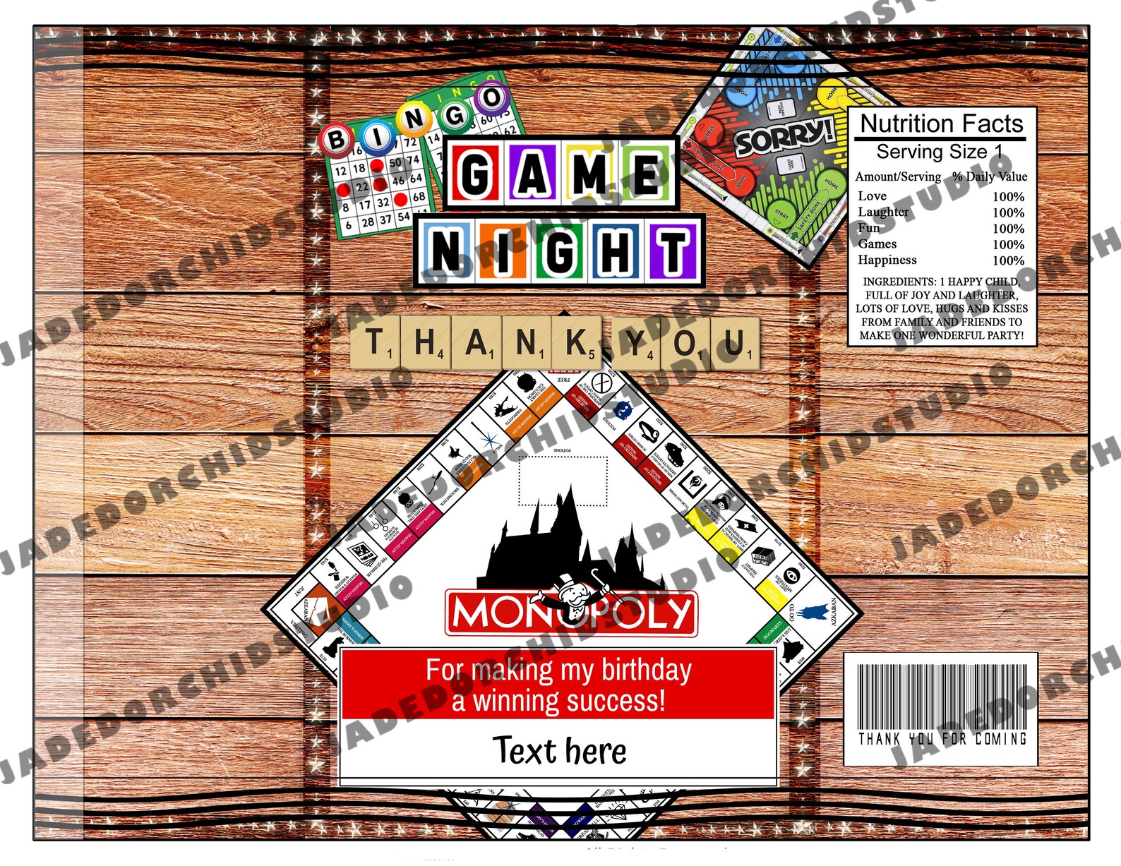 Printable Game Night Birthday Chip Bag Label Game Night Etsy
