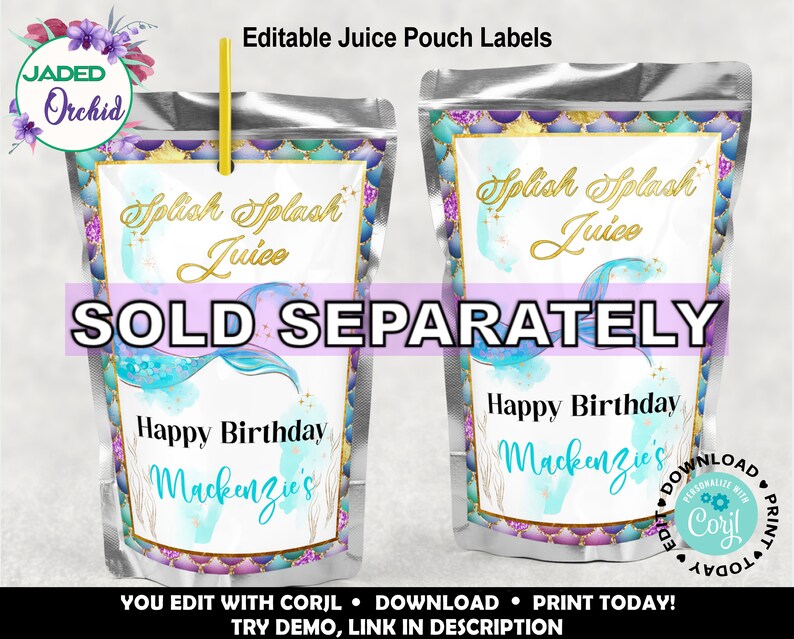 Mermaid Thank You Tags Printable