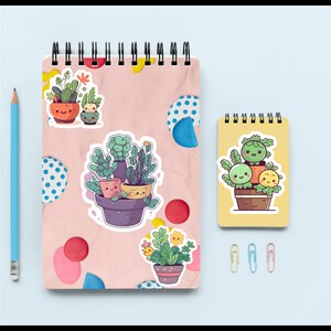 Printable Cute Cactus Print and Cut Digital PNG Sticker Sheet, 24 ...
