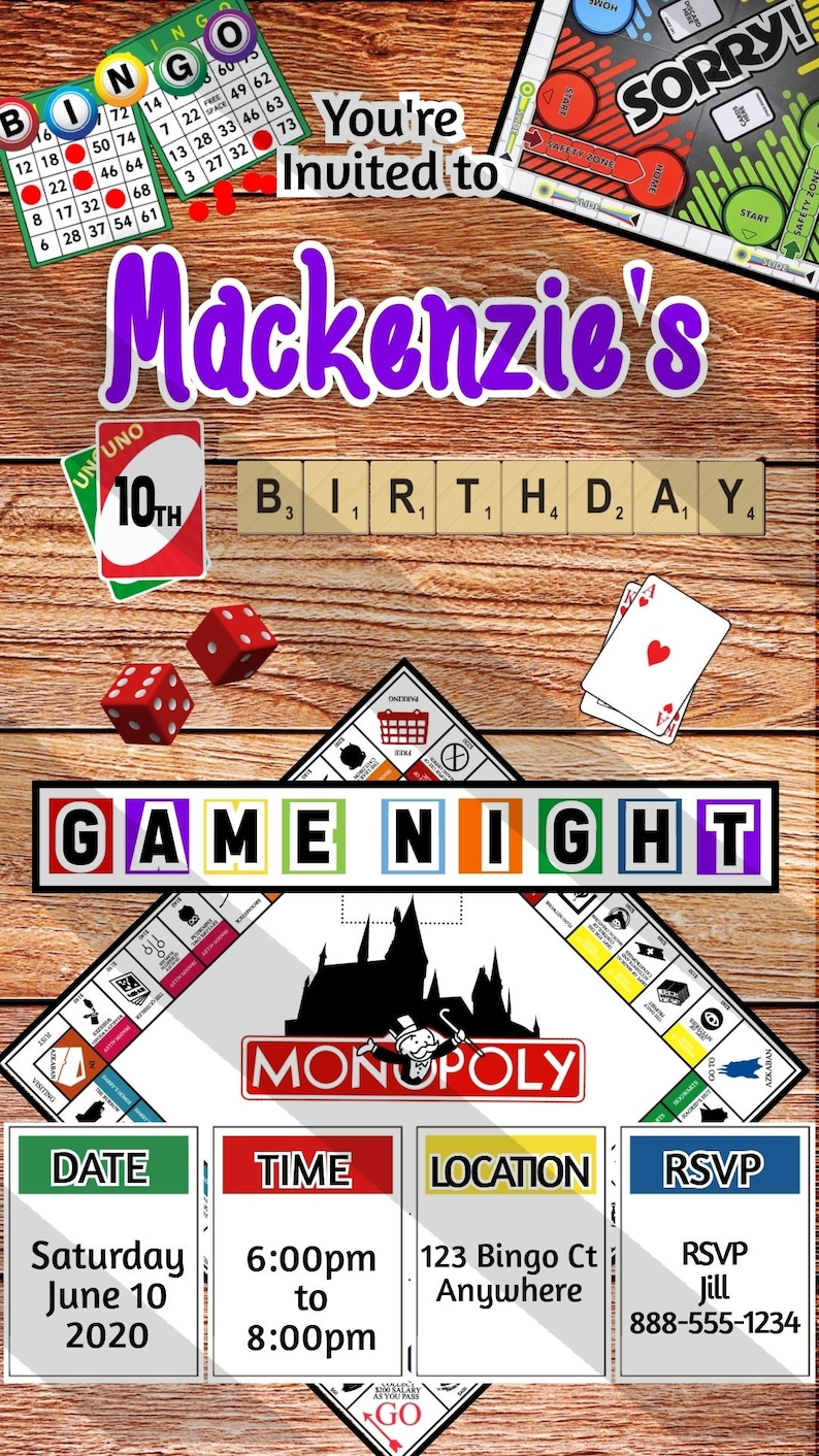 Game Night Invitation Game Invitation Game Birthday Etsy