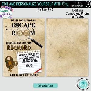 Escape Room Game, Escape Room Birthday Party Invitation, Escape Room ...