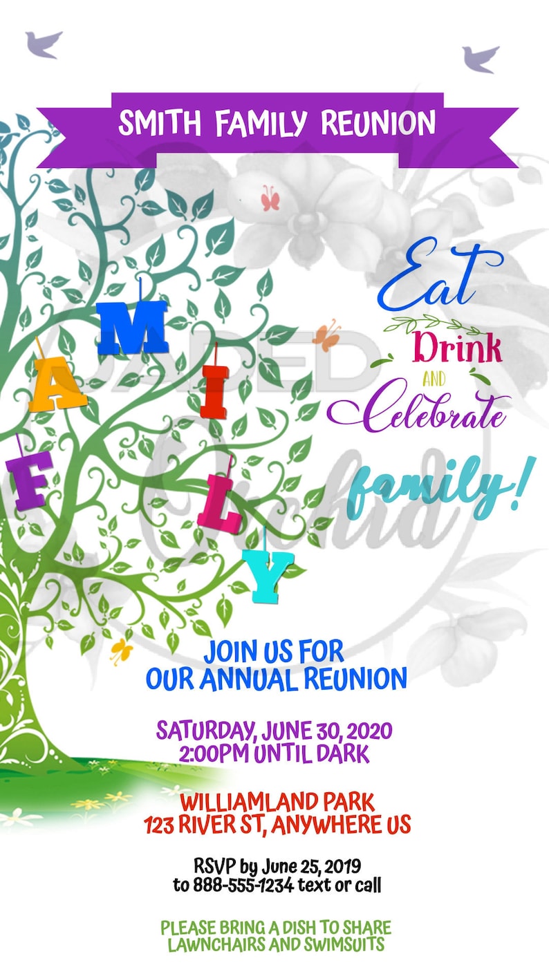 Family Reunion Gathering Invitation Family Gathering - Etsy