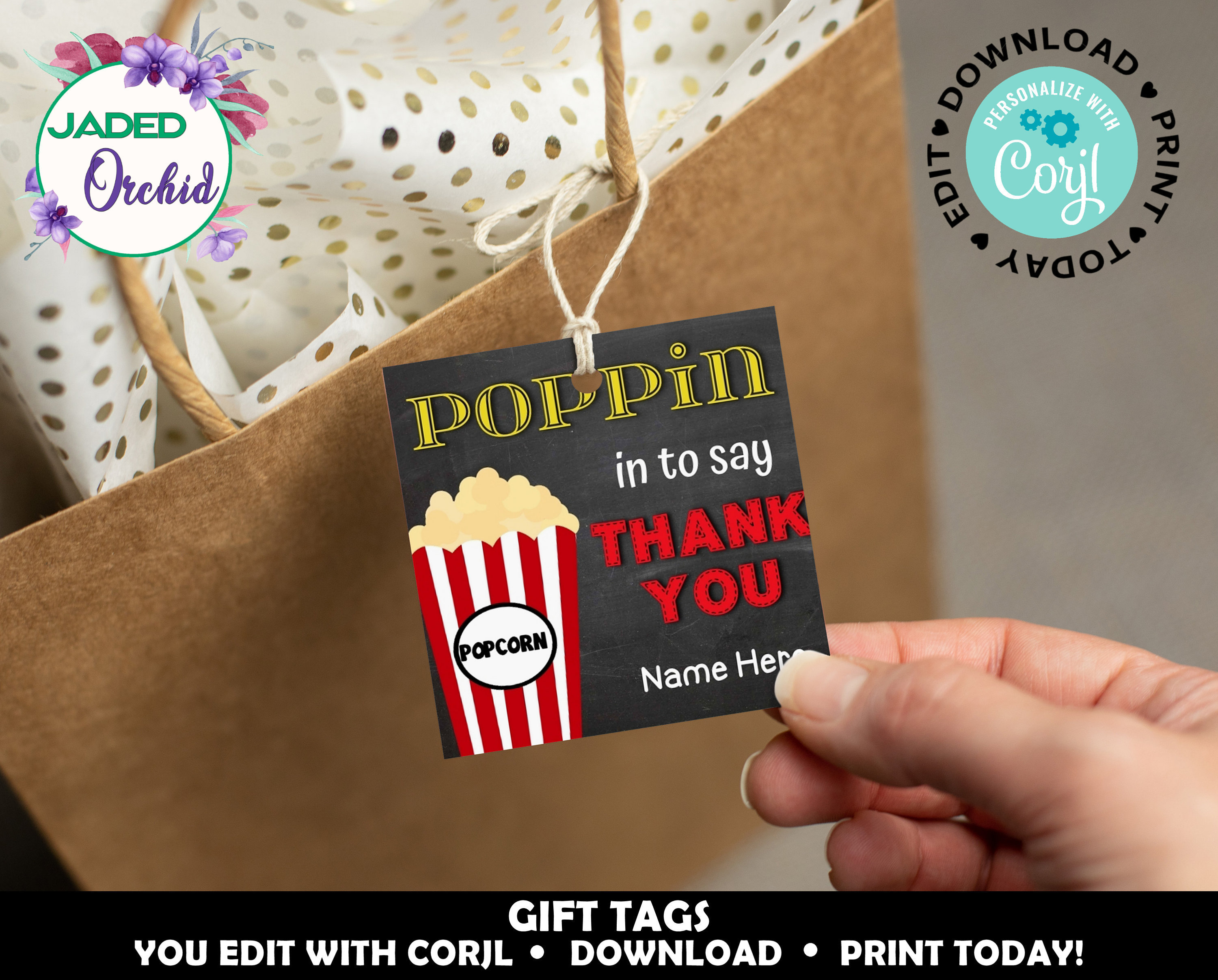 Teacher's Appreciation Popcorn Gift Tags Teachers Thank Etsy