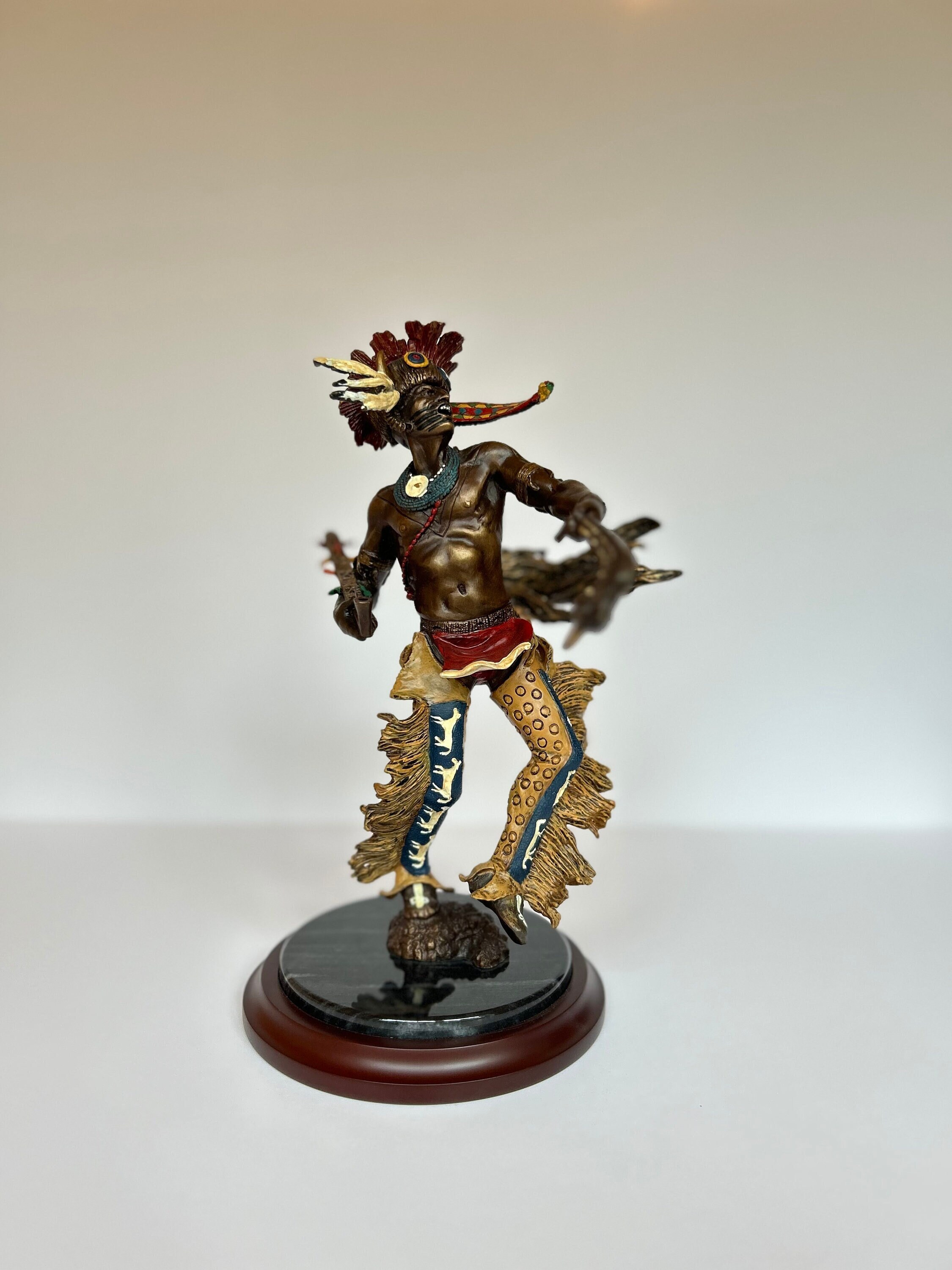 Native American Sculpture Southwestern Decor Figurine Franklin Mint "Spirit of the Horsemen" Indian Decor