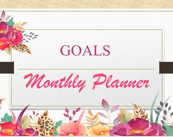 EDITABLE AND PRINTABLE Digital Goals Planner and Journal - 26 page Floral Design