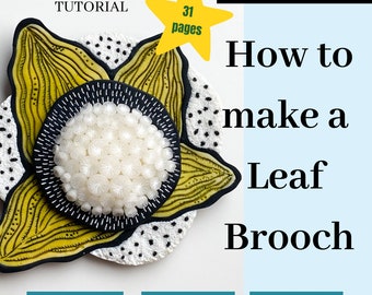 Polymer Clay tutorial, How To Make a Leaf Brooch, NO texture mats needed