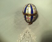 Limoges Egg trinket box and stand
