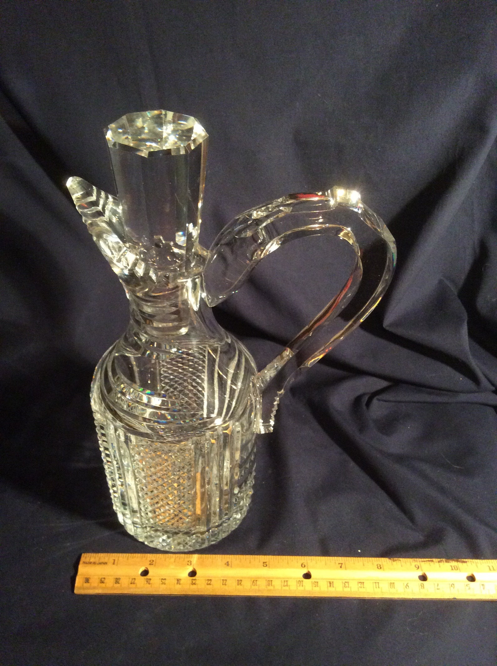 Crystal wine decanter with handle and spout Etsy
