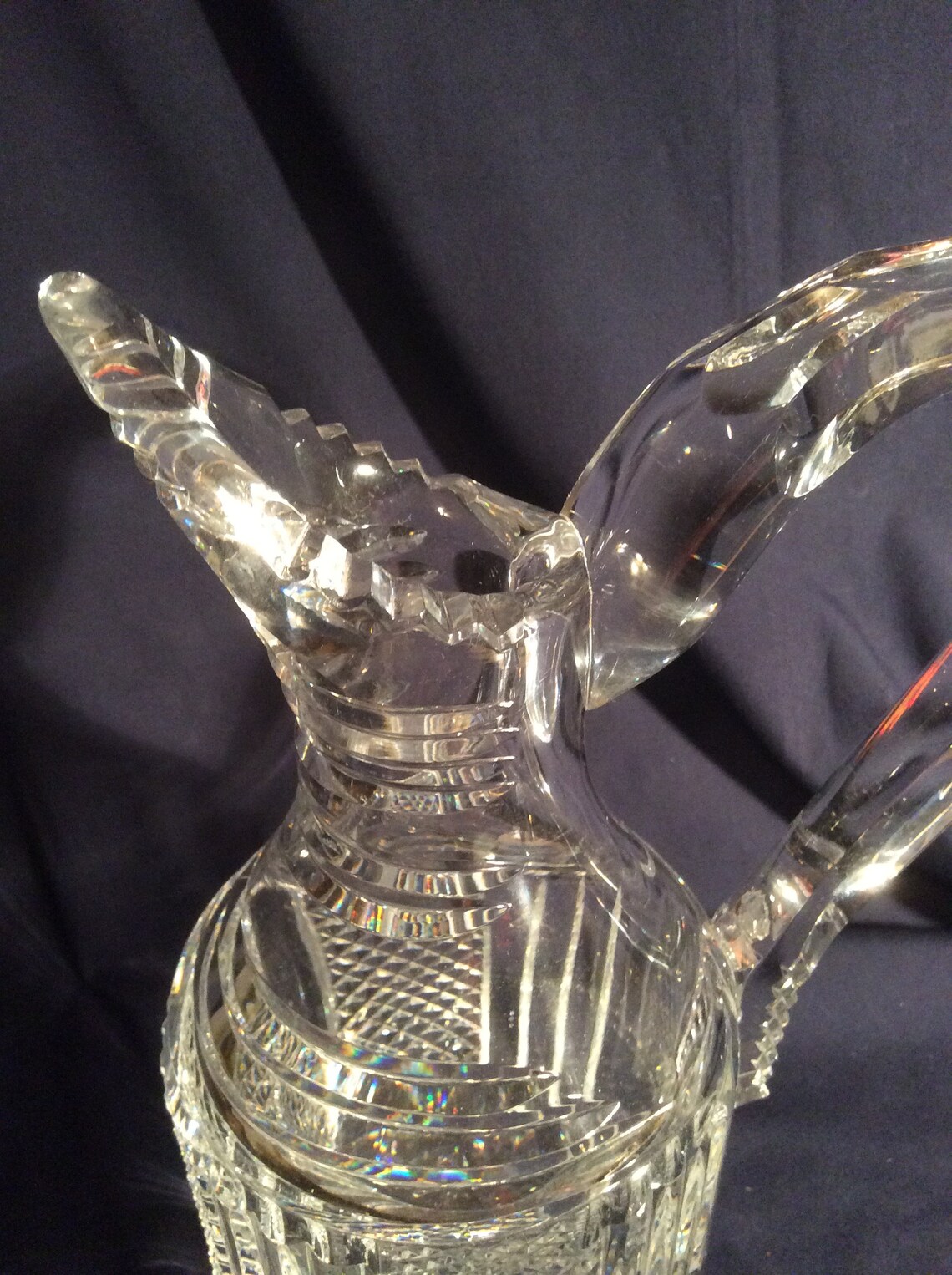 Crystal Wine Decanter With Handle and Spout Etsy