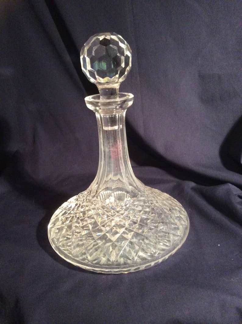 Crystal Ships Decanter Vintage Etsy