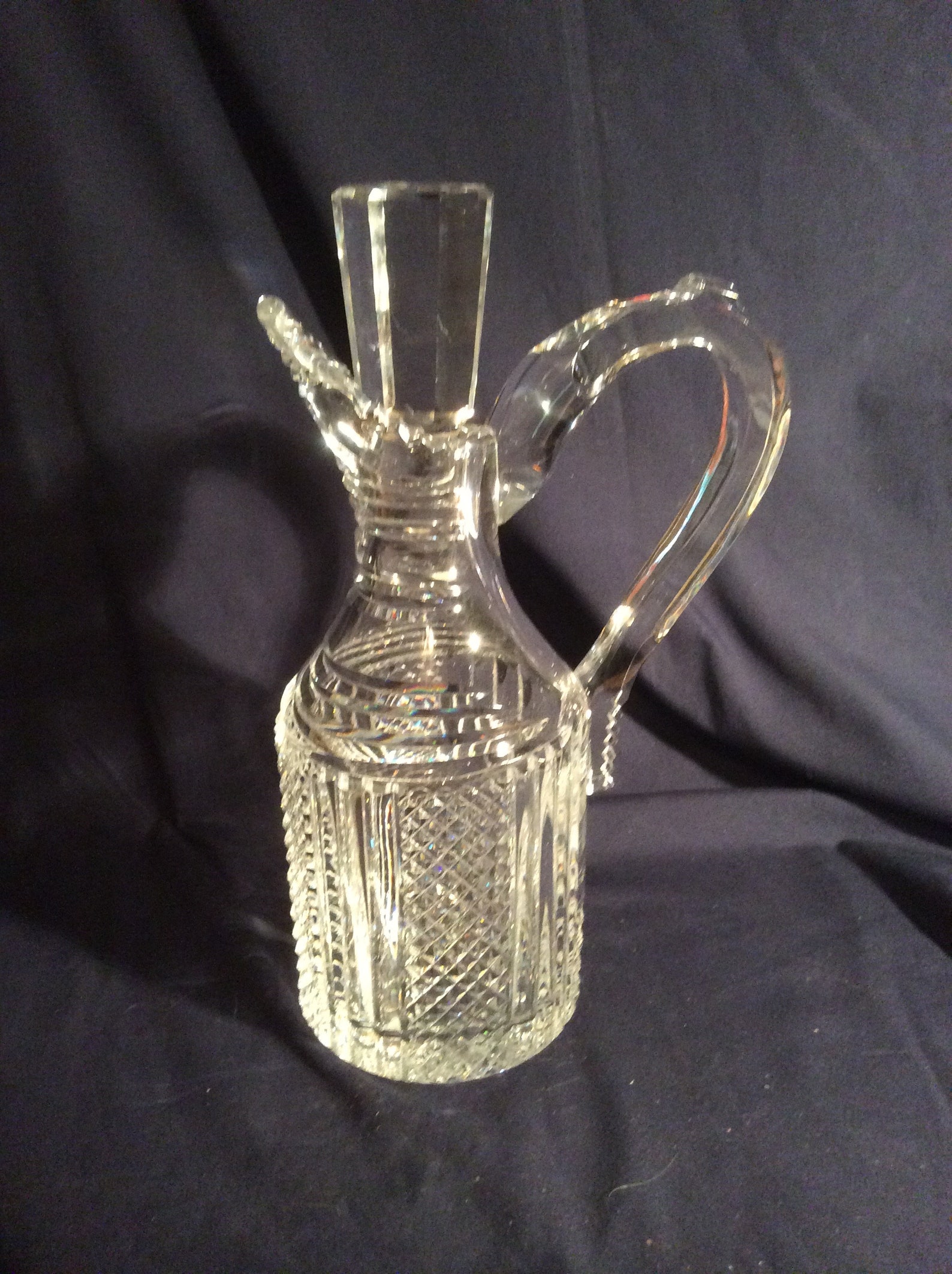 Crystal wine decanter with handle and spout Etsy