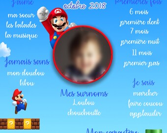 Cadeau Bebe Mario Etsy