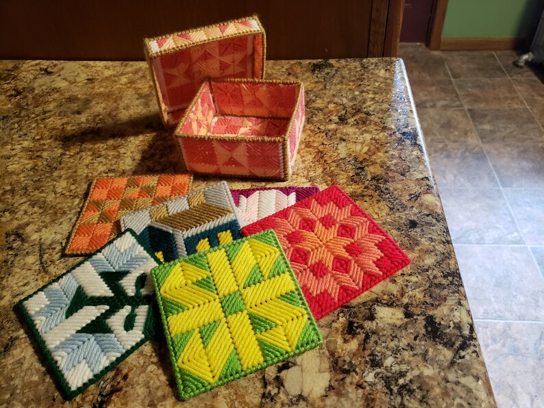 Quilt Pattern Coaster Box Set Etsy