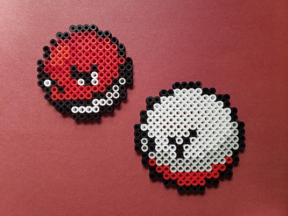 Set of 2 Voltorb Evolution Perler Bead Magnets 