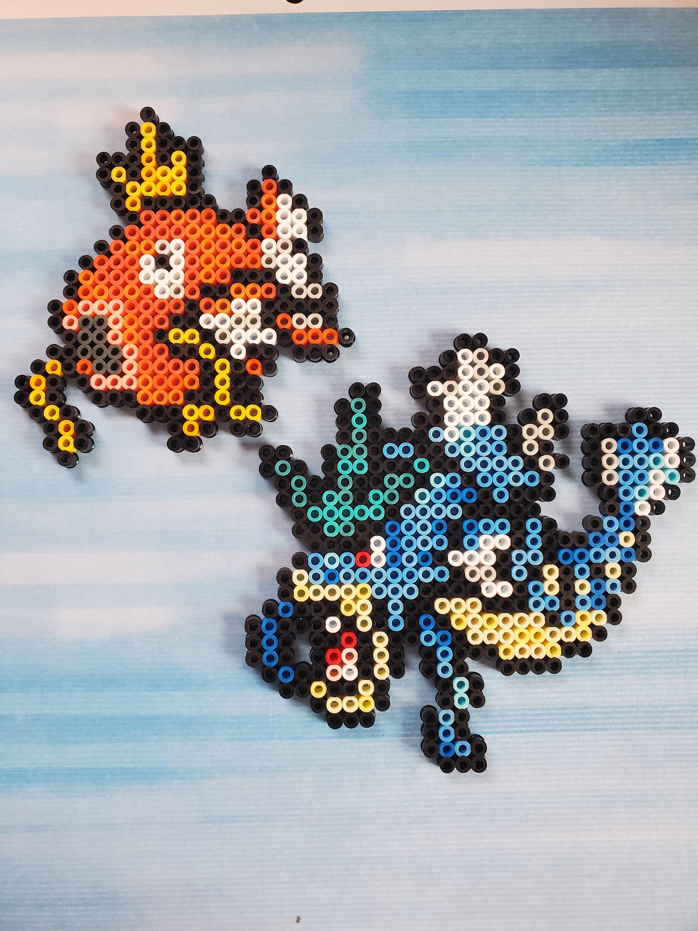 Set of 2 Voltorb Evolution Perler Bead Magnets 