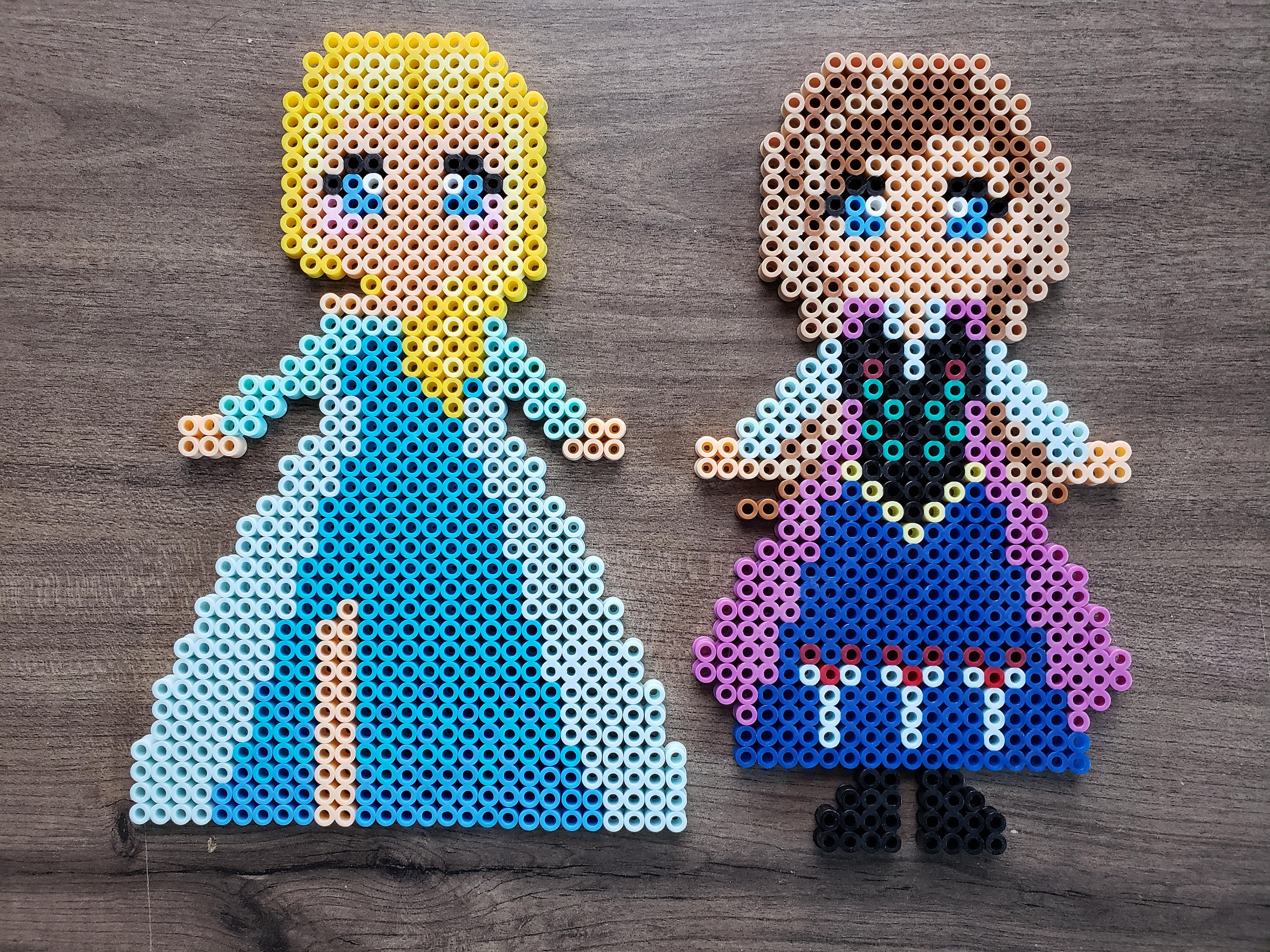 Frozen Elsa and Anna Perler Bead Set Etsy