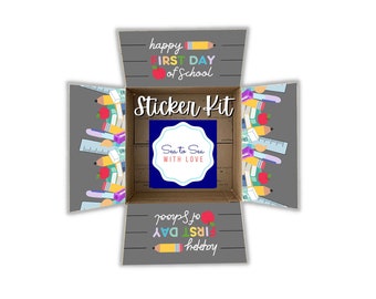 Back to School Care Package Stickers, College Care Package Flaps, Student Survival Kit Box Decor, Finals Week Sticker Kit