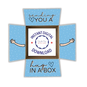 Hug in a Box Instant Download Printable Care Package Flaps, Care Package Sticker Kit, Deployment Care Package, Military, College/Download