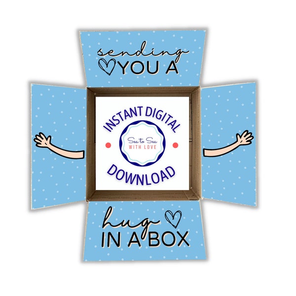 Hug in a Box Instant Download Printable Care Package Flaps, Care Package Sticker Kit, Deployment Care Package, Military, College/Download