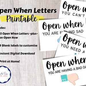 Abrir cuando cartas imprimibles/abrir cuando sobres/abrir cuando tarjetas/militar/despliegue/relación a larga distancia/estudiantes universitarios/misioneros