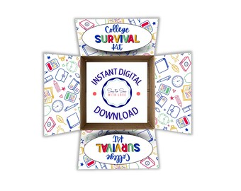 Back to School Care Package Stickers, College Care Package Flaps, Student Survival Kit Box Decor, Finals Week Sticker Kit